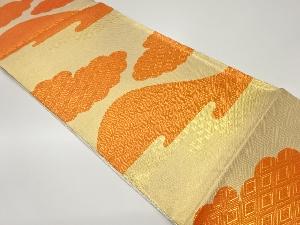 佐賀錦山並に雲・ヱ霞模様織出し全通袋帯